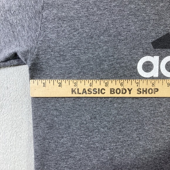 Adidas Shirt Adult Large Dark Gray Logo Sports Workout Casual Comfort SS - Picture 9 of 12